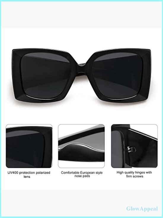 Retro Square Oversized Polarized Sunglasses for Women